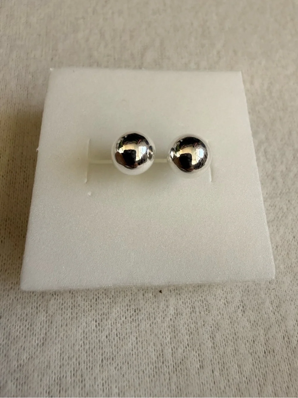 925 Sterling Silver Ball Stud Earrings - Silver